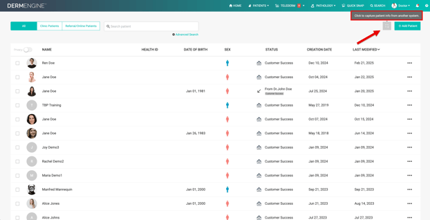 Add patient info from another system. feature.